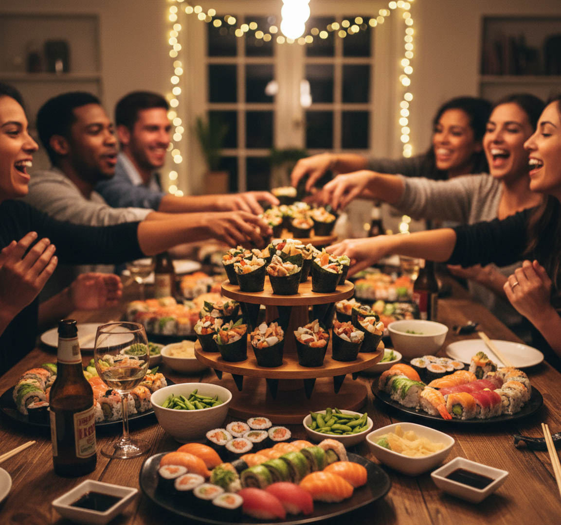 Confraternização com temakis
